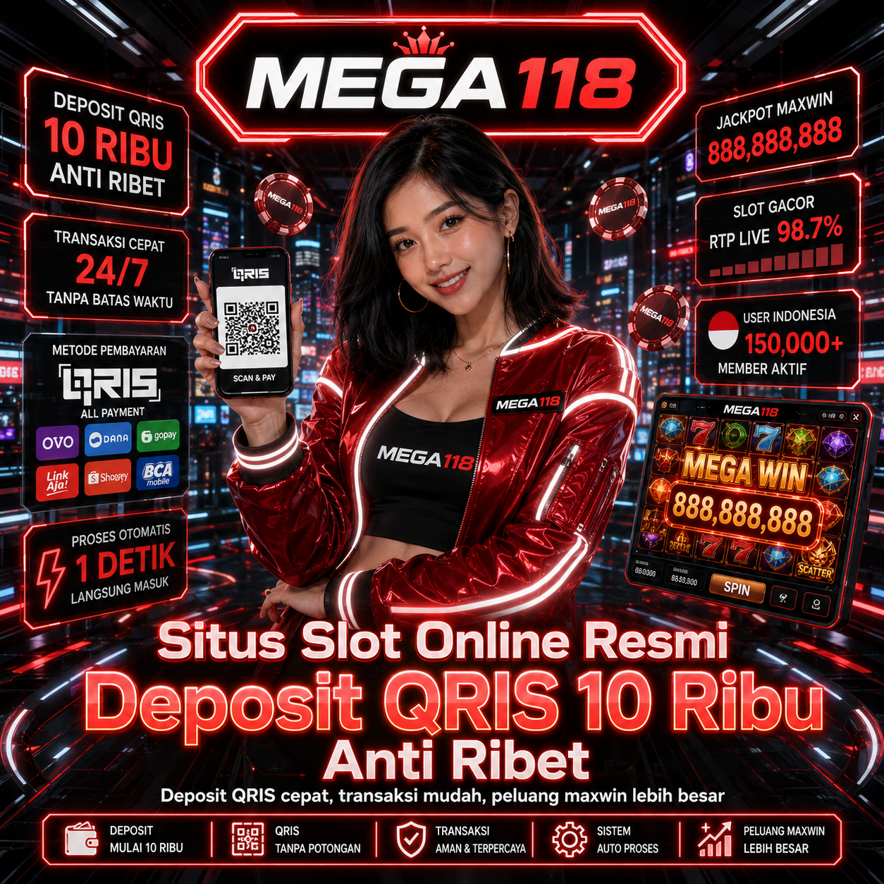 MEGA118 # Situs Slot Online Resmi Deposit QRIS 10 Ribu Anti Ribet